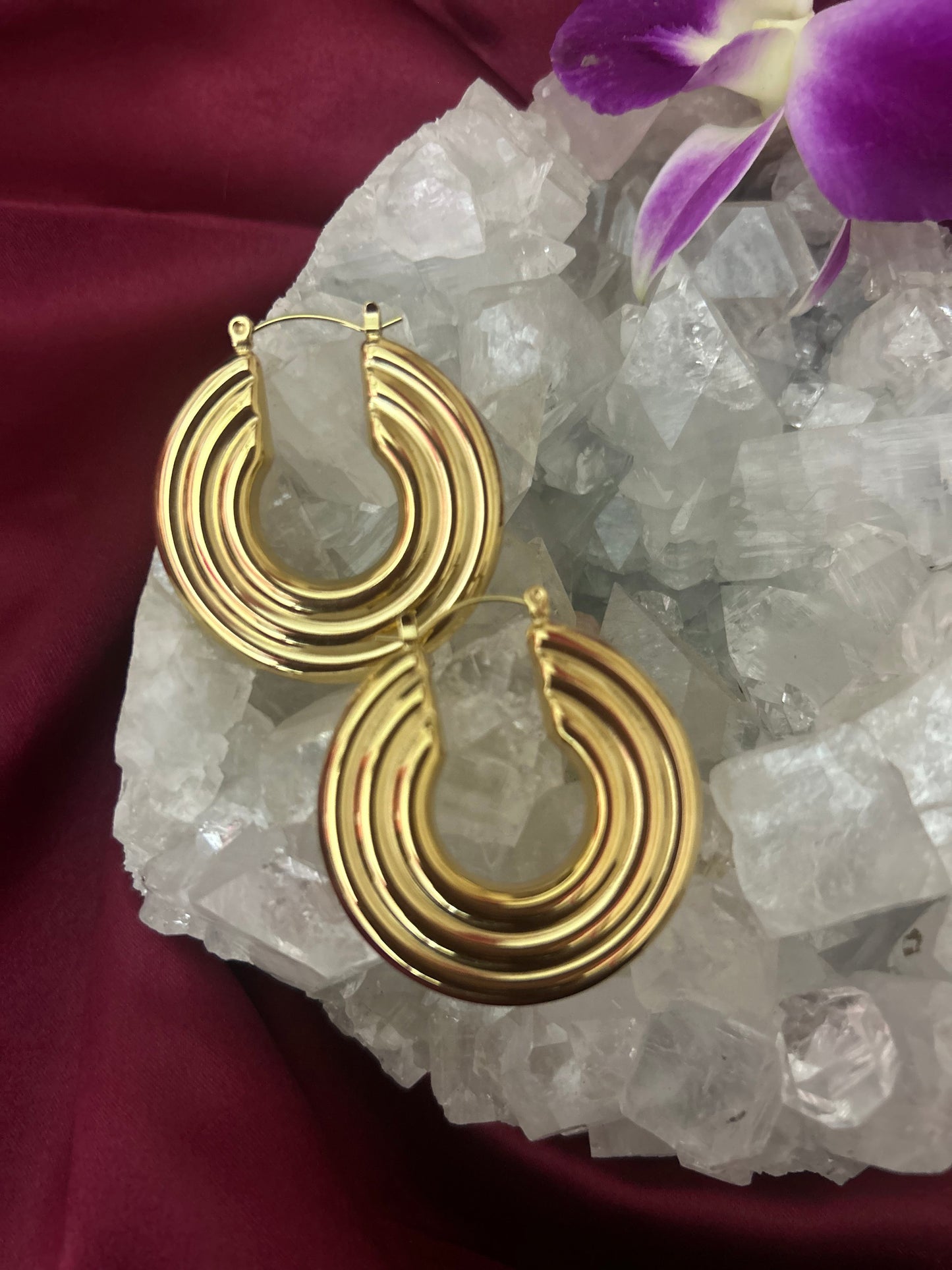 Golden trendy Stud Earrings