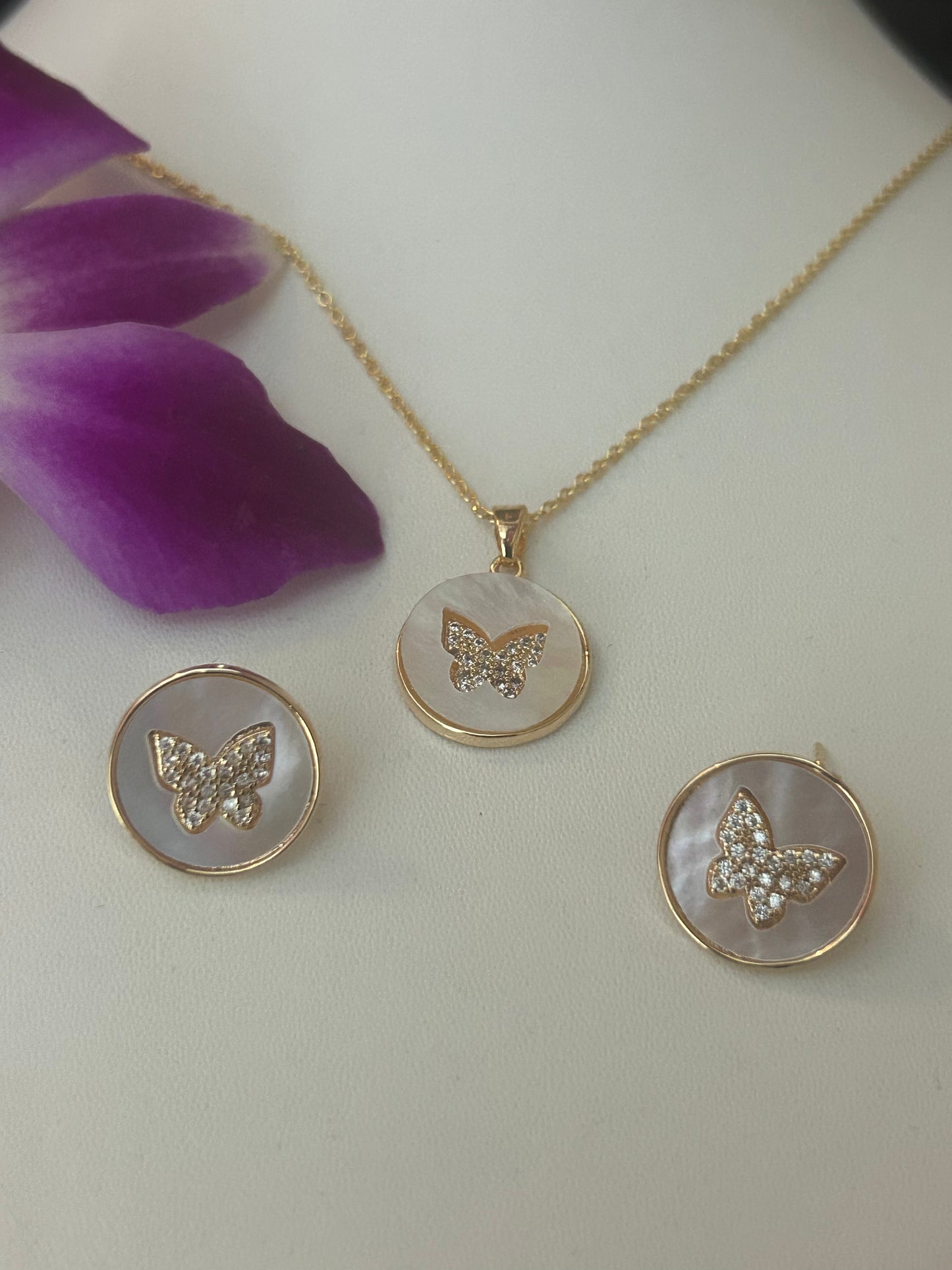 Daily wear Gold plated stud necklace set