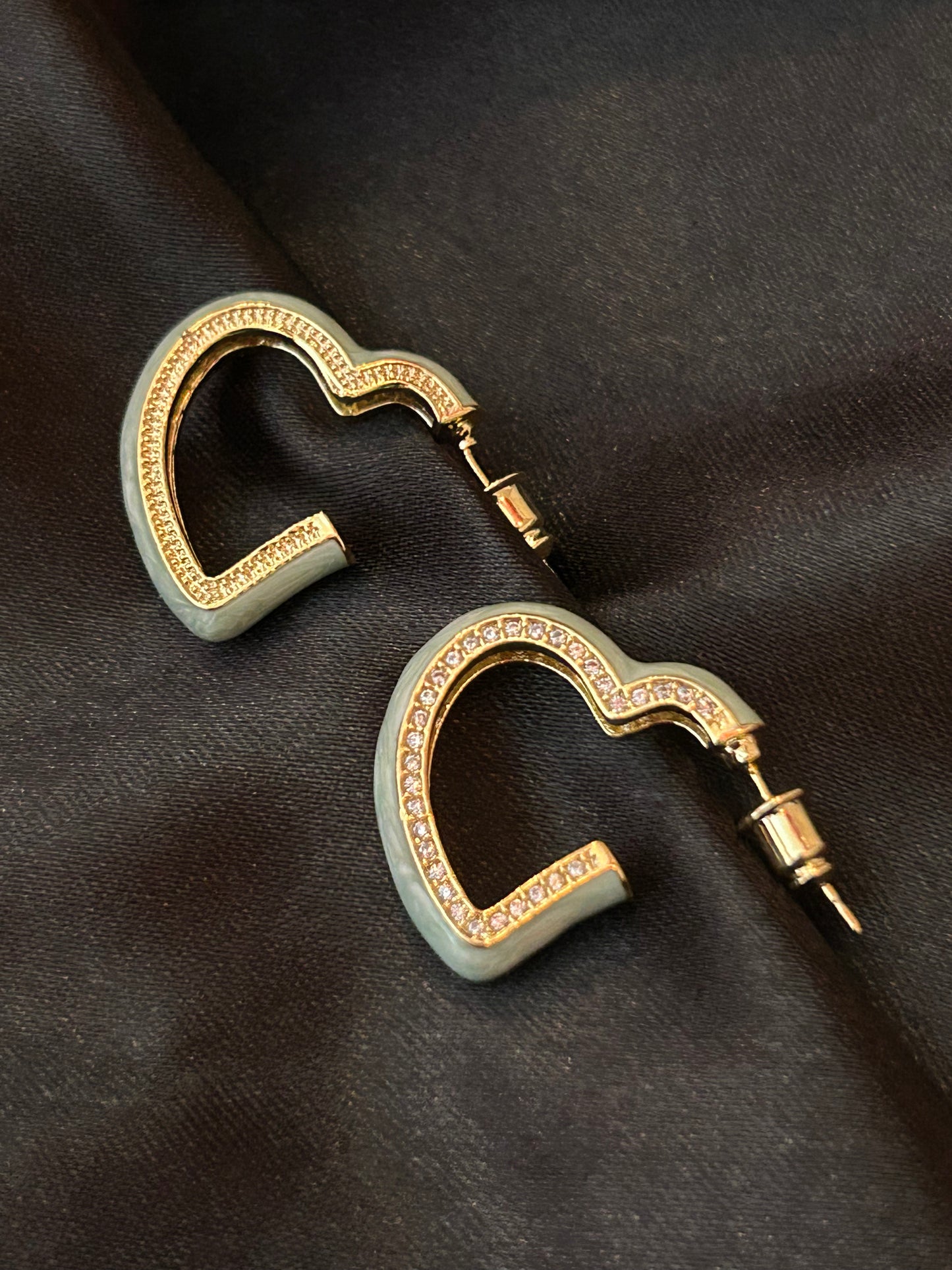 Green Love sign Party wear Earrings