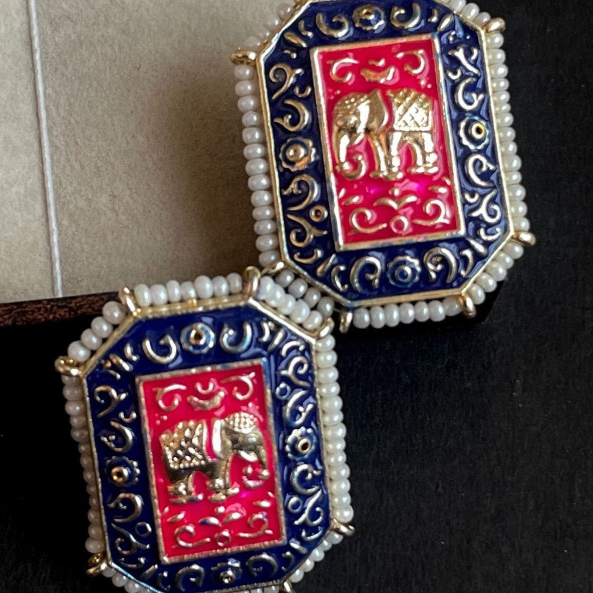 Designer hand painted Elephant Stud