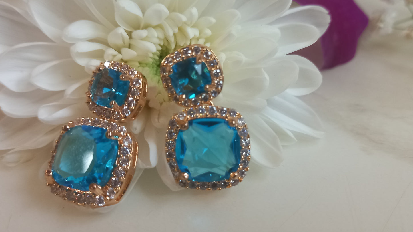 AD stone blue beautiful Earrings