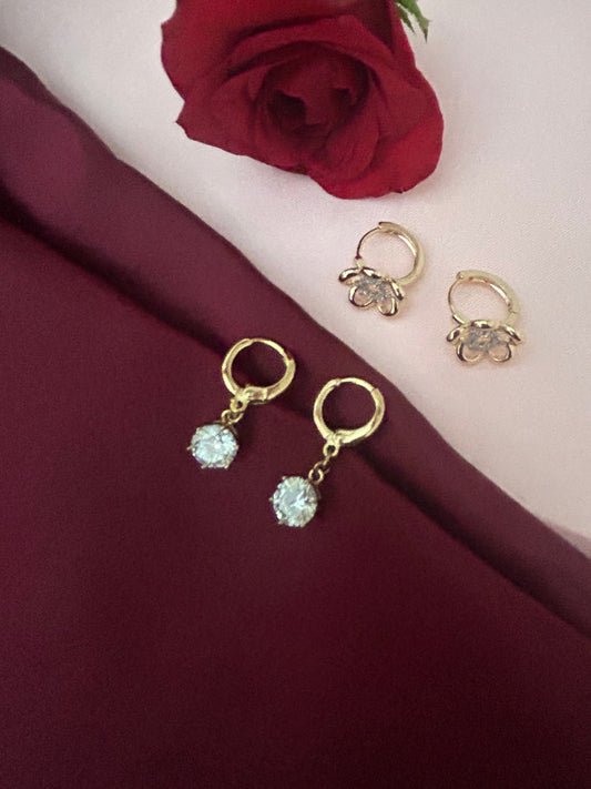 Trendy daily Wear golden Earrings and best Stone combo