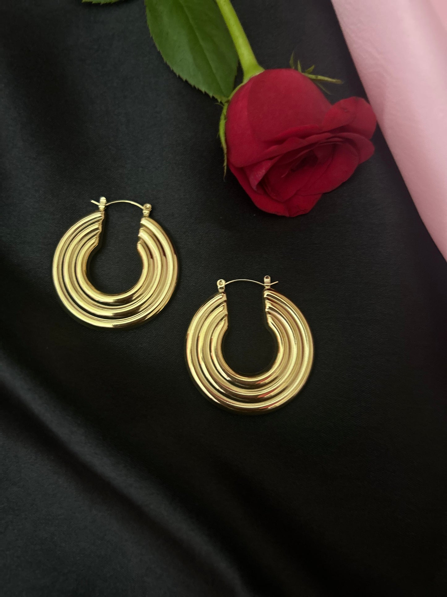 Golden trendy Stud Earrings 4 in 1 combo