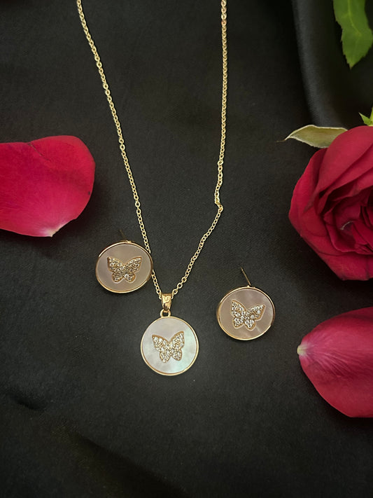 Daily wear Gold plated stud necklace set