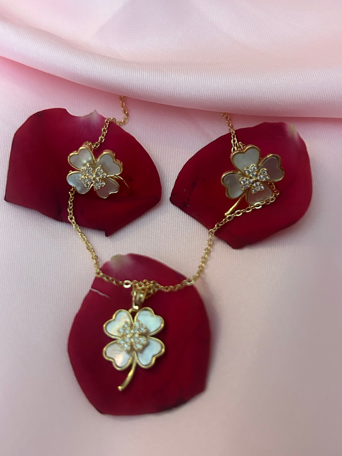 Daily wear Gold plated stud necklace set