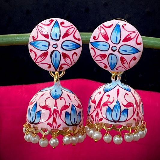 Beautiful Hand-painted Jhumka with pearl