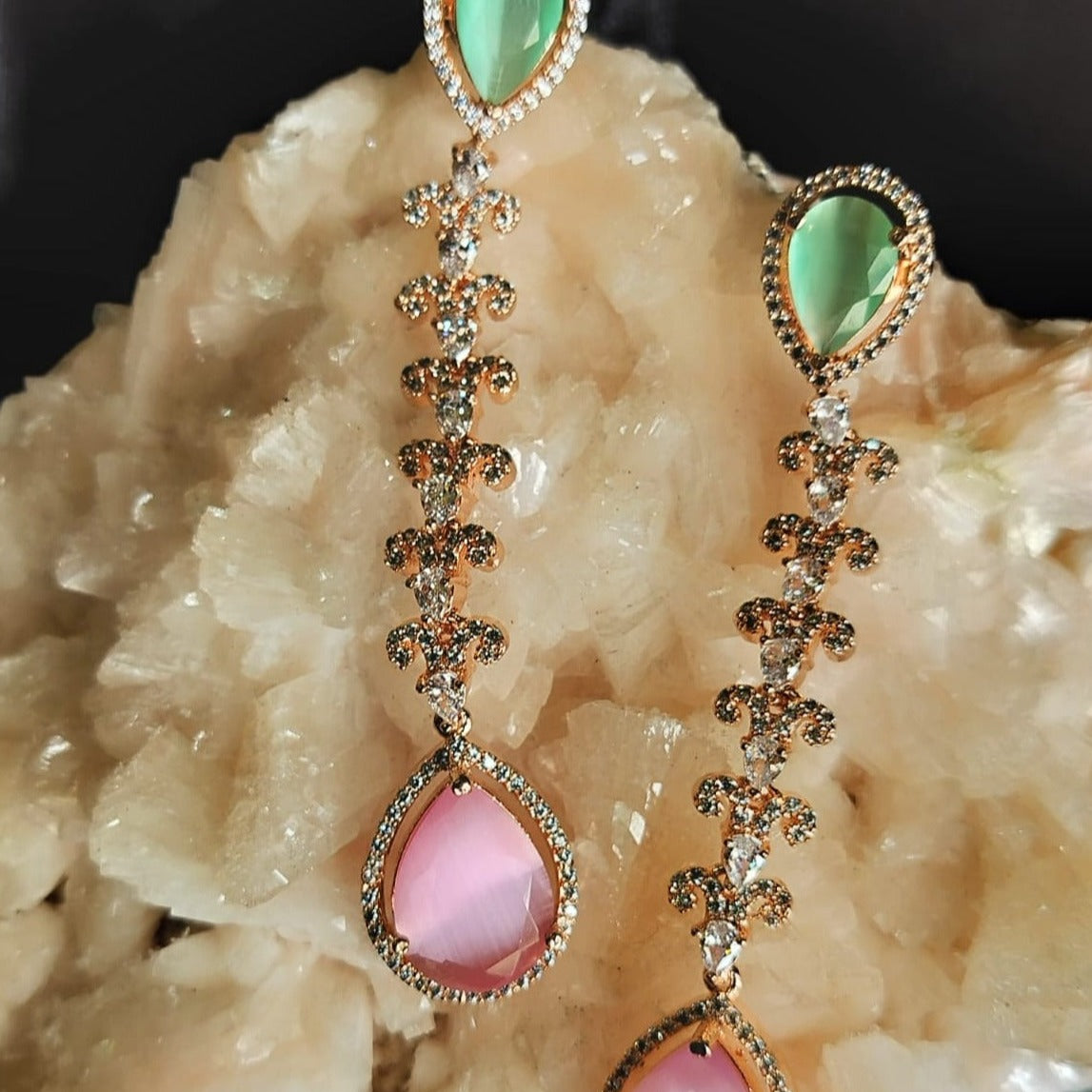 Beautiful AD pink and green Earrings