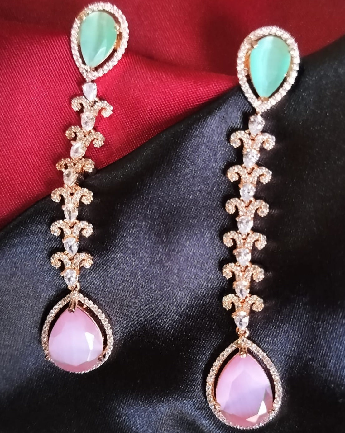 Beautiful AD pink and green Earrings