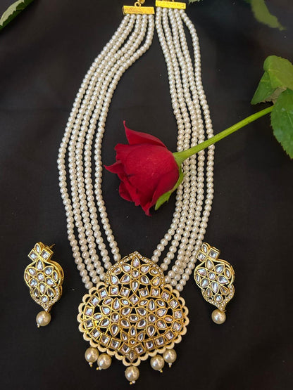 Kundan Meena Necklace with Earring set