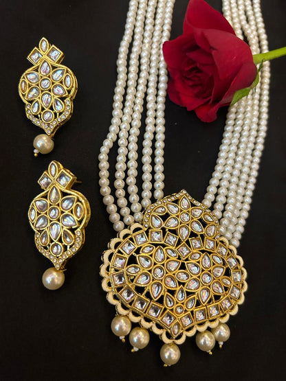 Kundan Meena Necklace with Earring set