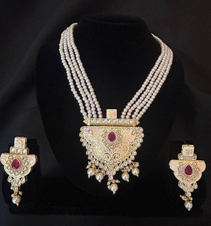 Kundan Meena Necklace with Earring set